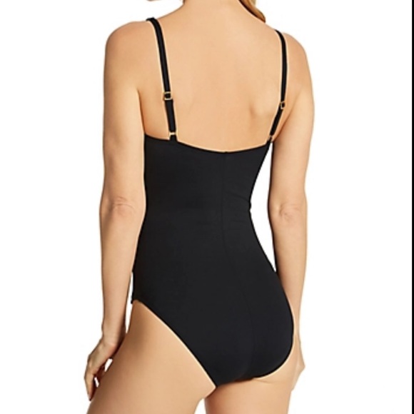 La Blanca Island Goddess Twist Mio black one piece size 10 - Picture 2 of 11